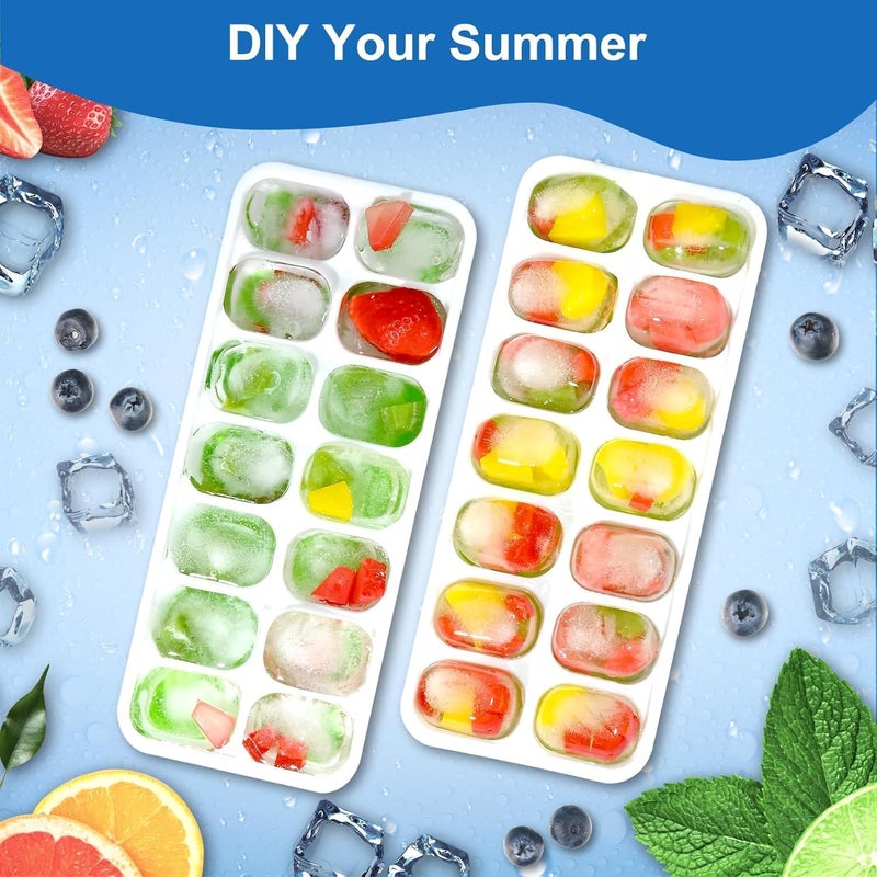 Weftnom Ice Cube Trays for Freezer with Lids, 4 Pack 56-Cube Stackable Ice Trays, Easy-Release Silicone Bottom & PP Frame, BPA-Free, Dishwasher Safe, Covered Ice Molds for Iced Coffee, Cocktails & Baby Food - Image 4