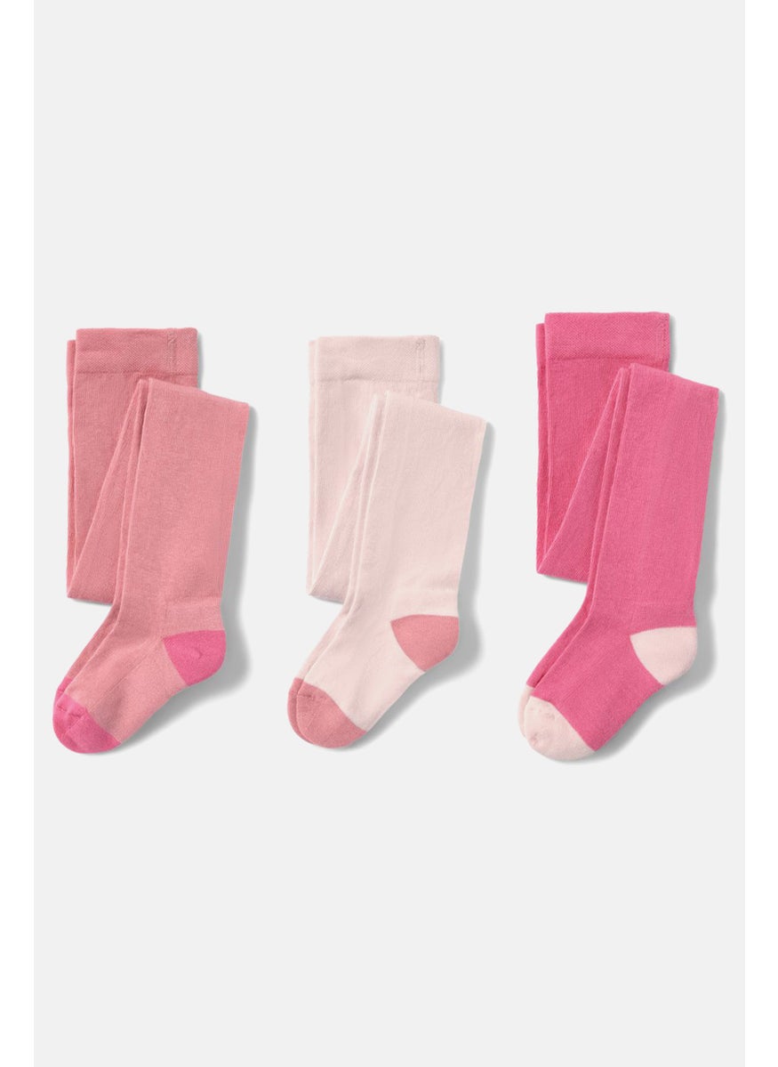 Tchibo Toddler Girl 3 Pairs Of Tights, Pink  - Image 2