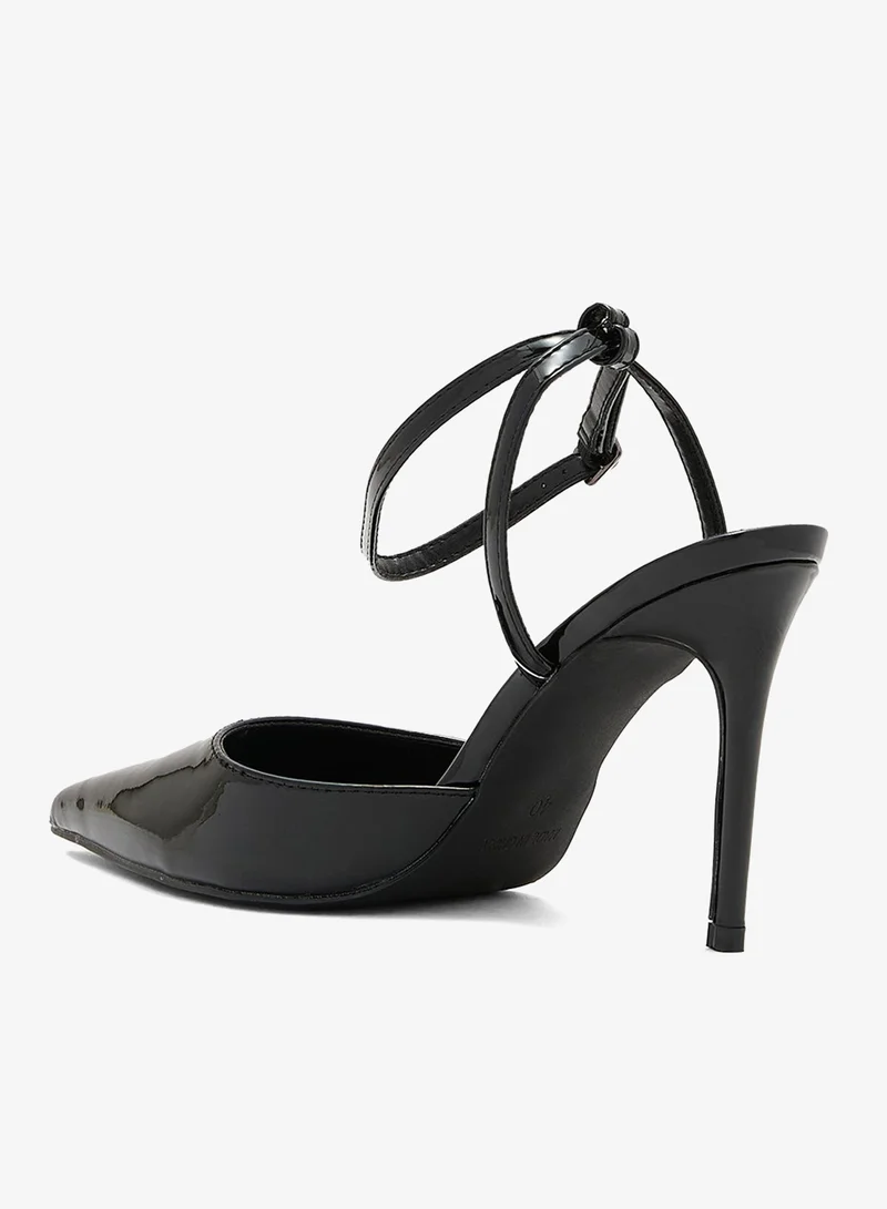 Ella Black Patent Counter Strap Pointy High Heel Pump for Women | Best Price UAE