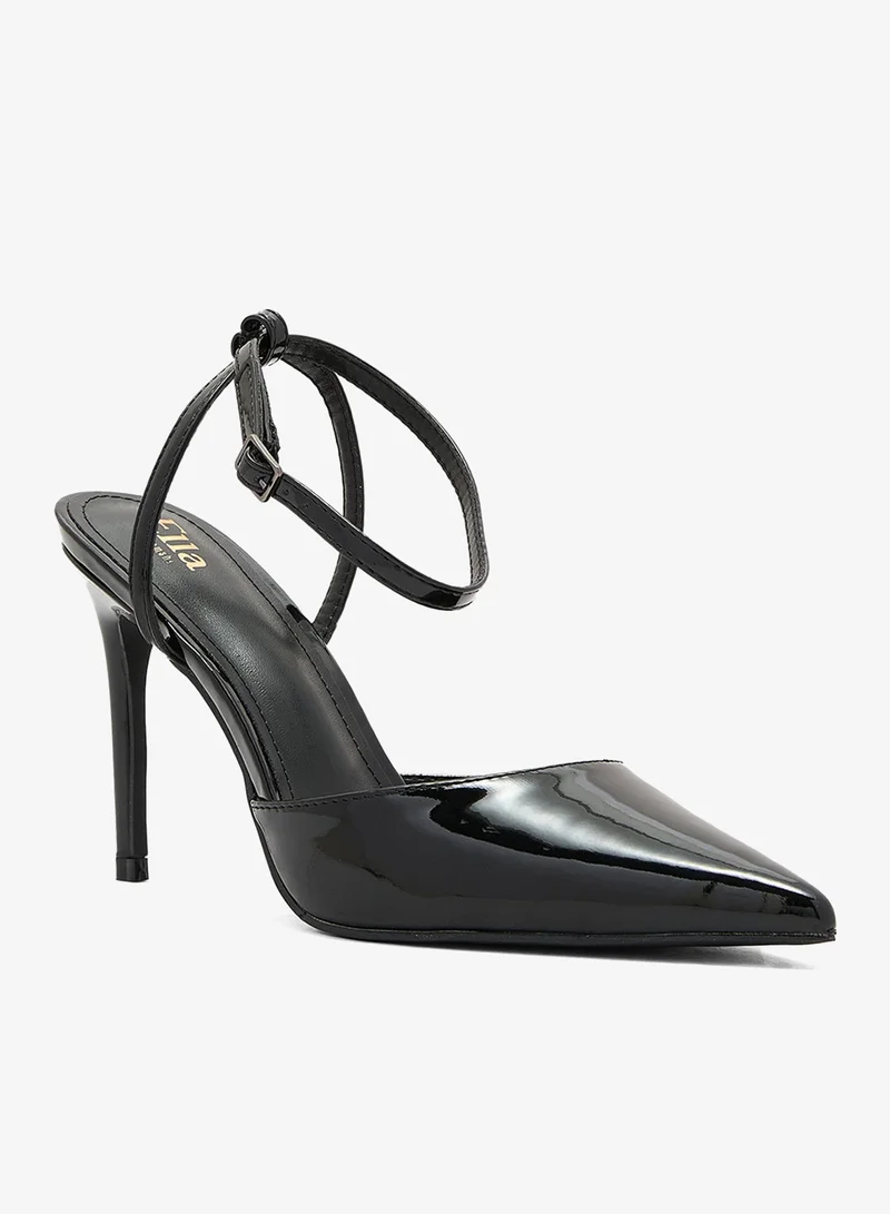 ELLA Patent Counter Strap Pointy High Heel Pump