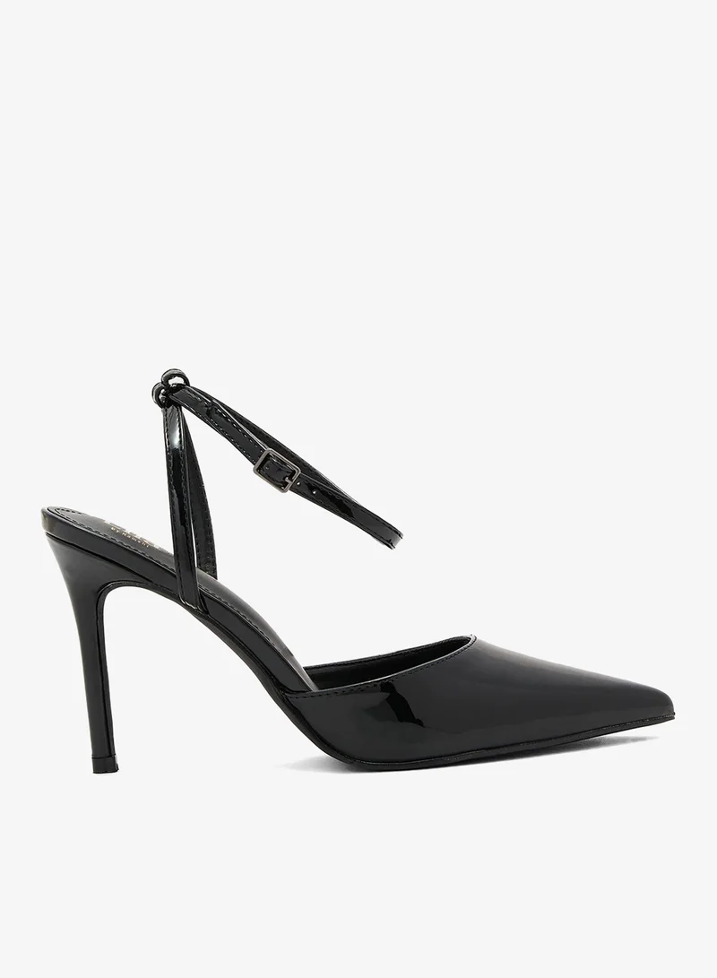 ELLA Patent Counter Strap Pointy High Heel Pump