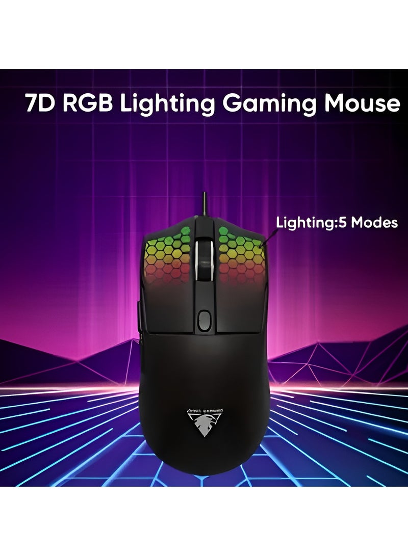 JeDEL GM693 Ergonomic with RGB Light Wired Gaming Mouse With 7200 Dpi - Image 2