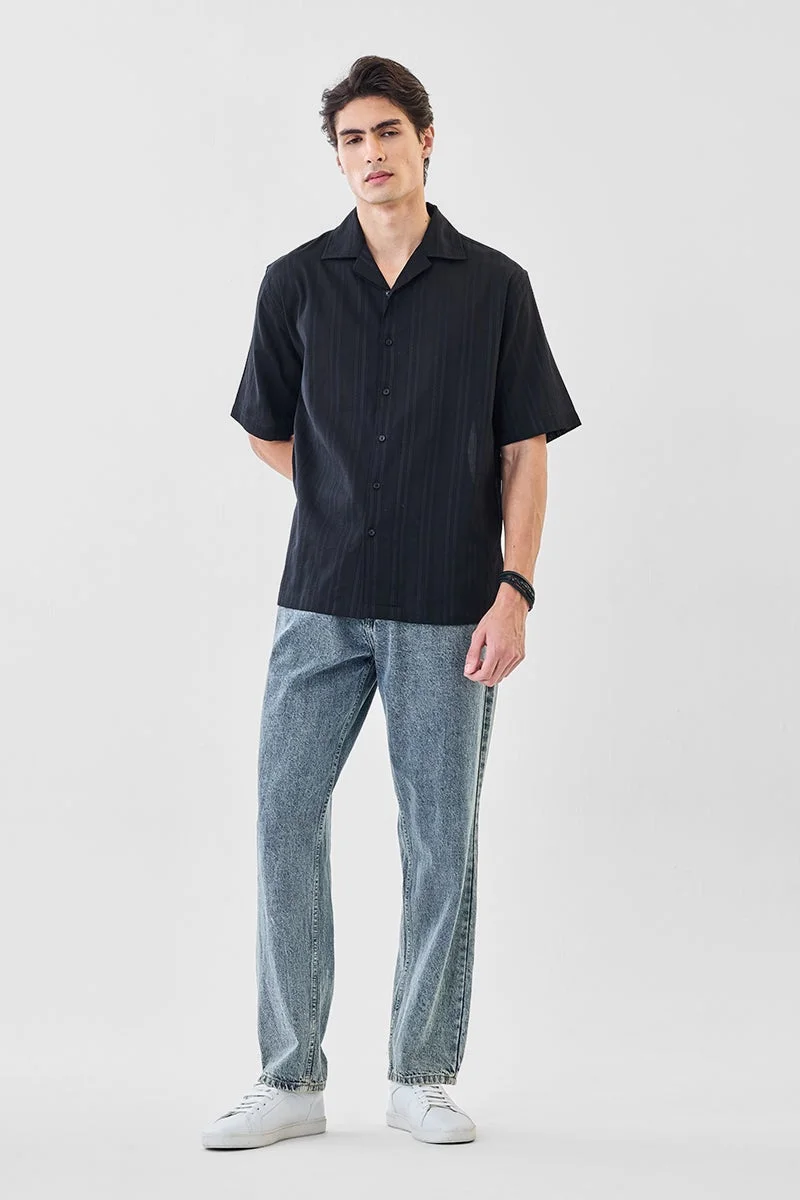 SNITCH 100% Cotton Box Fit Textured Shirt