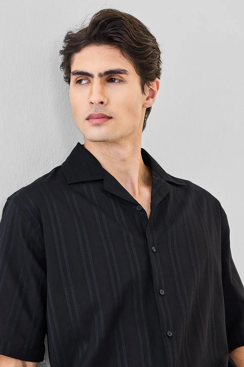 سنيتش قميص قطني % بقصة صندوقية بنسيج بارز