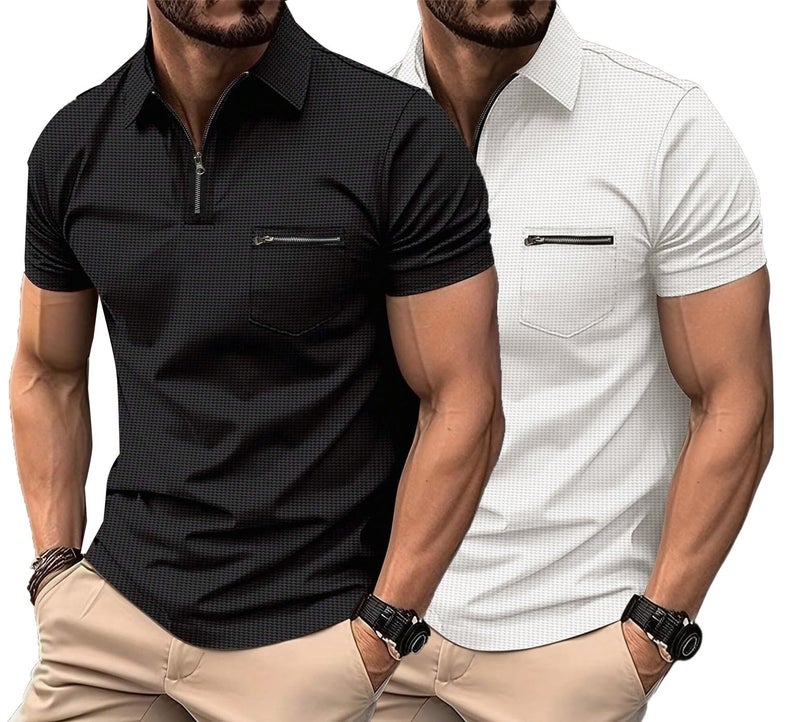 Lymio Men T-Shirt || Cotton Casual T Shirt for Men || Available in Combo Pack of 2 (T-42-43-Black-White-XL) - Image 1