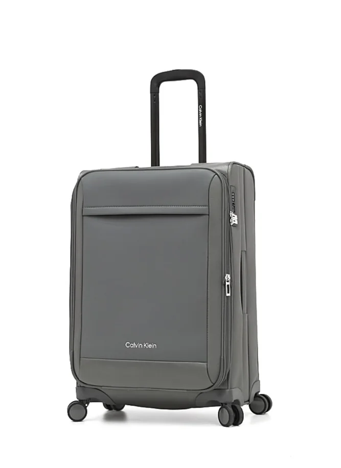 CALVIN KLEIN Escape Softside Spinner Luggage On Wheels, Ultra Lightweight ABS, 4 Double Wheels Color Charcoal