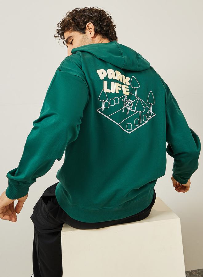 Styli Oversized Front & Back Outdoor Puff Print Terry Hoodie - Image 3