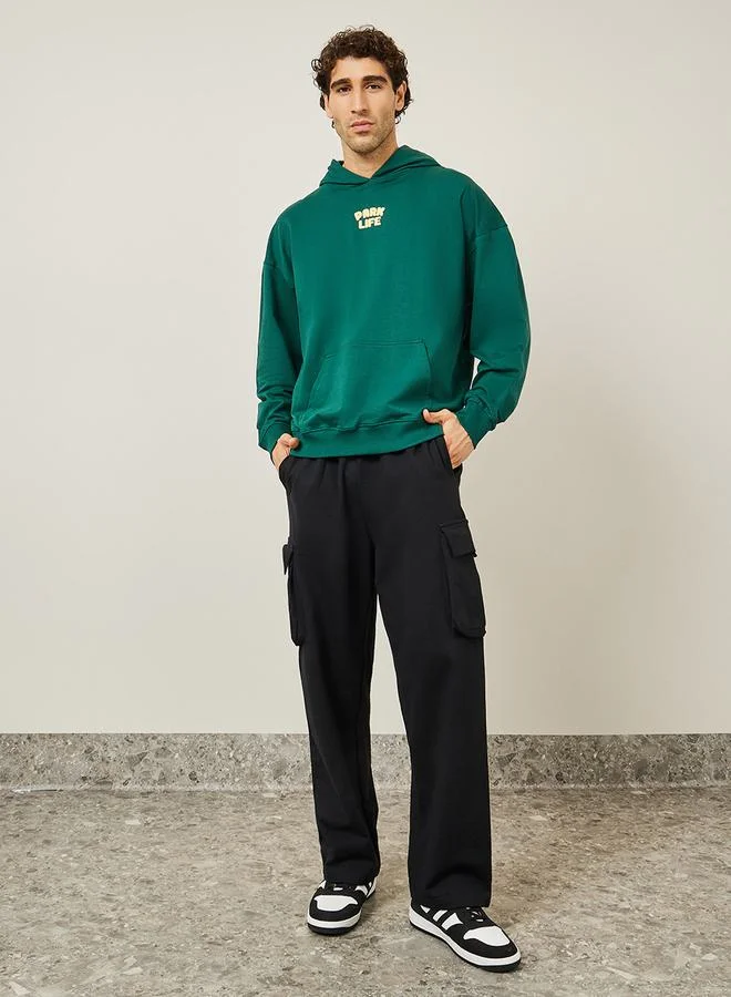 Styli Oversized Front & Back Outdoor Puff Print Terry Hoodie