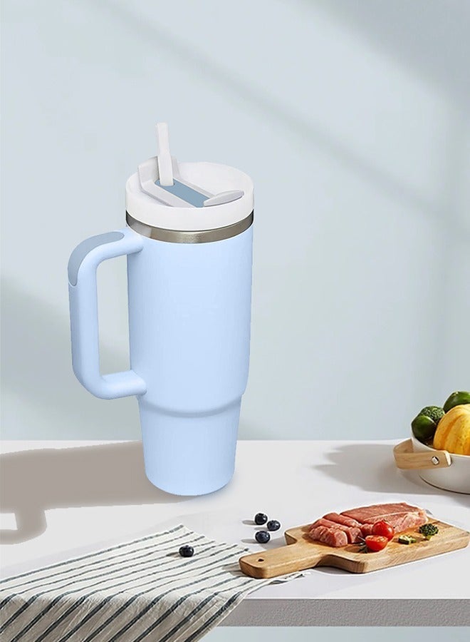 GEMFUL Tumbler 1200ml With Handle and Straw Lid Insulated 40 oz Reusable Stainless Steel Vacuum Insulated Water Bottles Travel Mug Iced Coffee Cup for Hot and Cold Beverages  - Image 2