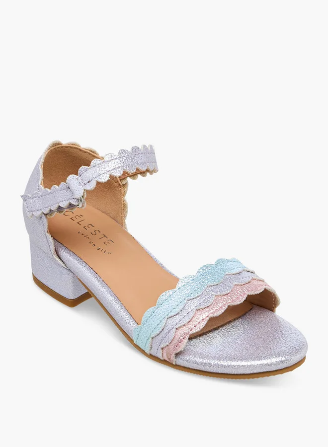 سيليست Girls Block Heel Ankle Strap Sandals Ramadan Collection