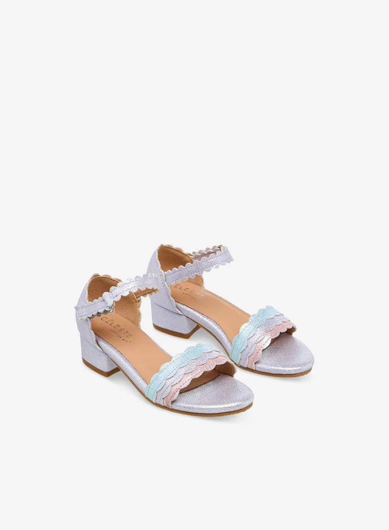 سيليست صنادل بكعب عريض بحزام للكاحل للبنات - تشكيلة رمضان