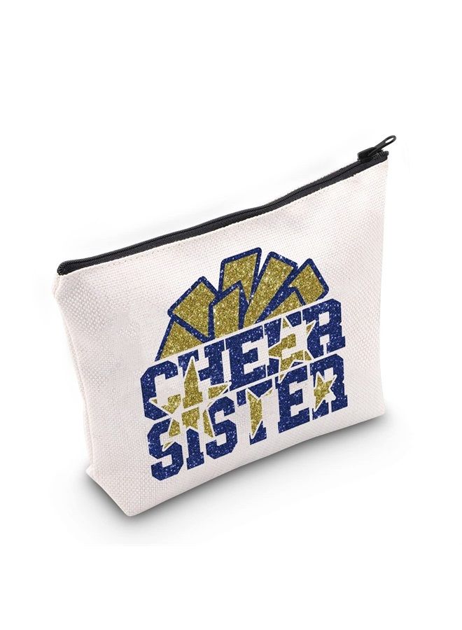LEVLO Cheering Sister Cosmetic Bag Cheerleader Sisters Gift Cheer Sister Make Up Zipper Pouch Bag For Cheer Team (Cheer Sister) - Image 1