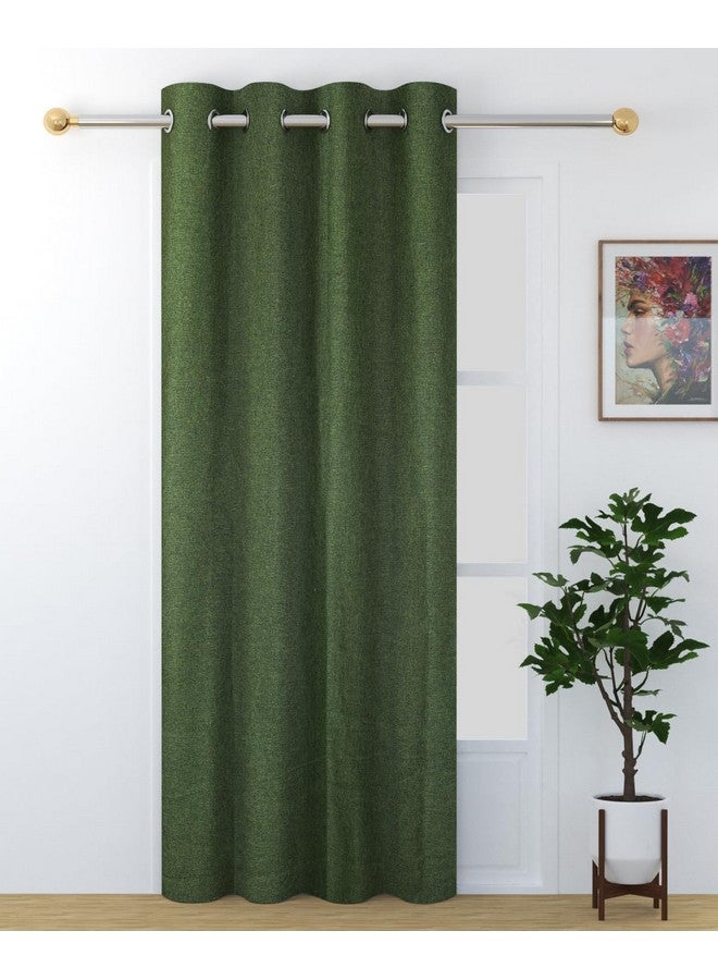 Fresh From Loom Jute Curtains for Door 9 Feet Long | Curtain for Big Window | Yarn Weaved Parda | Modern Parde for Living Room Bedroom | Screens with Eyelet Ring | Hypoallergenic (Green, 1pc only), Blackout - Image 1