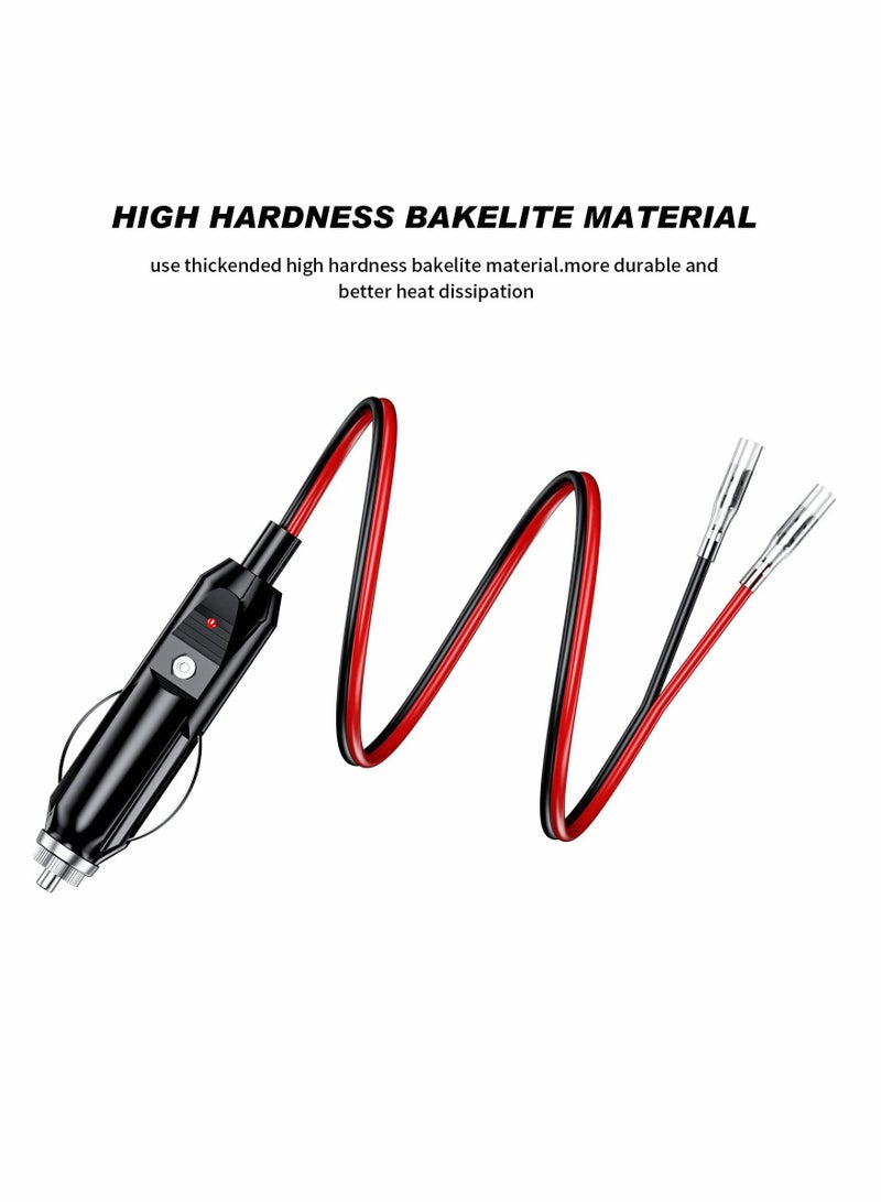 Cigarette Lighter Plug, KASTWAVE 12V Fused Replacement Cigarette Lighter Male Plug Adapter with Leads & LED Light 16AWG Extension Cable with 15A Fuse Cigarette Lighter Plug (2 Pack) - Image 5