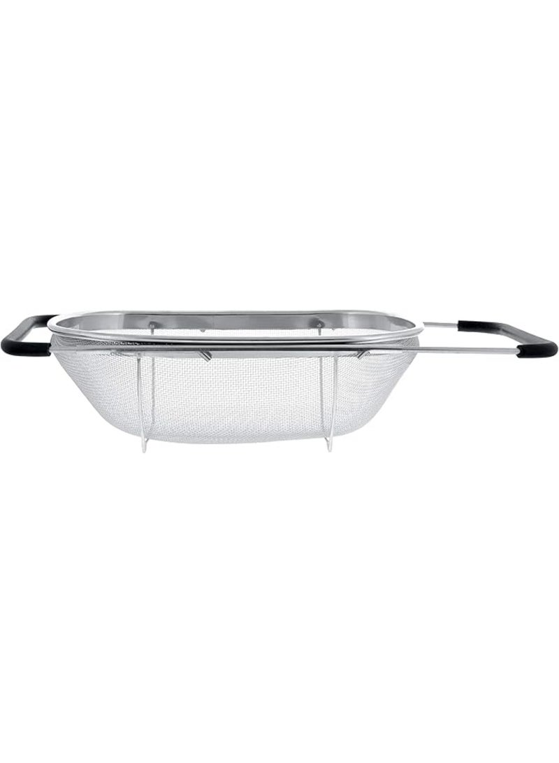 YelaJoy Premium Quality Over The Sink Stainless Steel Oval Colander with Fine Mesh 6 Quart Strainer Basket & Expandable Rubber Grip Handles - Strain, Drain, Rinse Fruits, Vegetables - Image 4