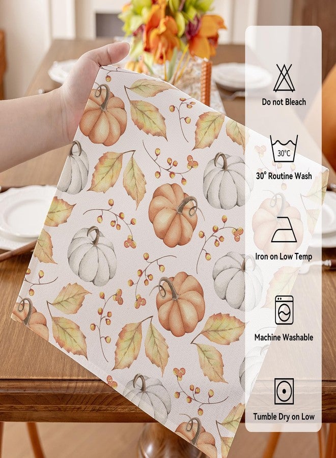 Romanstile Orange Pumpkin Fall Table Runner 13 x 72 Inch, Autumn Thanksgiving Harvest Farmhouse Style Table Decoration for Dining, Holiday, Party Decor - Image 5
