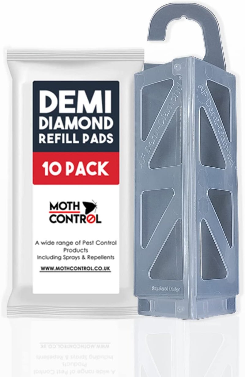 بيوكير طقم مصيدة عثة الملابس DEMI DIAMOND 5 مصائد مع 10 وسادات إعادة تعبئة | مجموعة مراقبة داخلية ممتدة لخزائن الملابس والملابس الموسمية والأدراج وصناديق التخزين والمنسوجات ذات الألياف الطبيعية. - Image 4