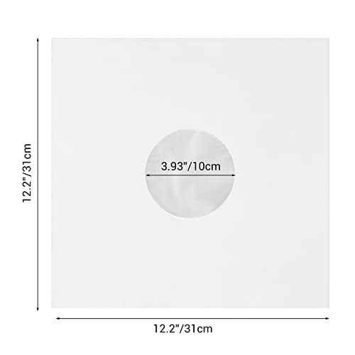 Facmogu 20PCS 12in White Paper Poly Lined Record Inner Sleeves 110gsm LP Record Parper Covers Phonograph Record Storage Sleeves 33 RPM Record Sleeve Record Sleeve Protectors for LP Vinyl Records - Image 3