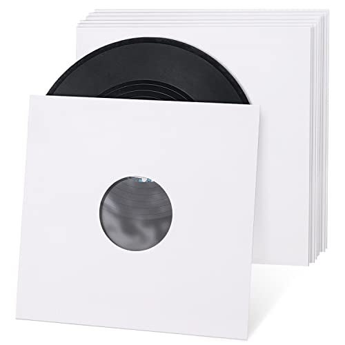 Facmogu 20PCS 12in White Paper Poly Lined Record Inner Sleeves 110gsm LP Record Parper Covers Phonograph Record Storage Sleeves 33 RPM Record Sleeve Record Sleeve Protectors for LP Vinyl Records - Image 1