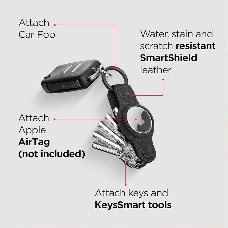 KeySmart Compact Key Holder Compatible with Airtag - Key Organizer and Case Replacement for Airtag - Black - Image 2
