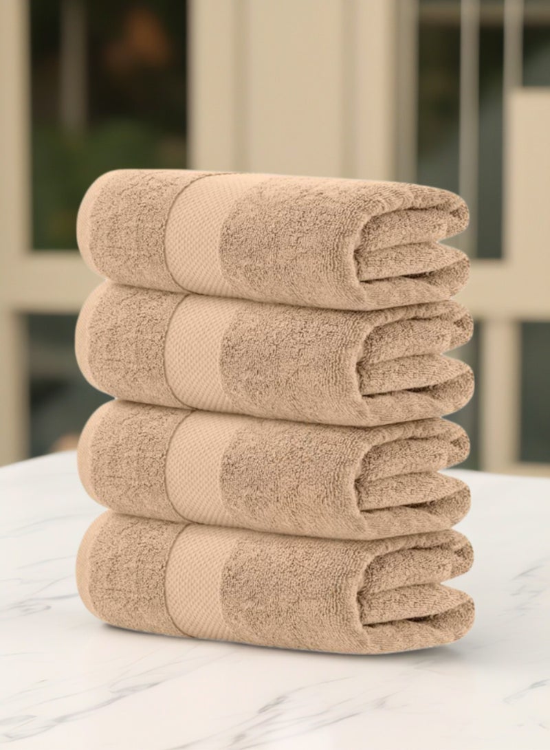 1Chase Luxury Beige Bath Towels – Set of 4 Large Towels (70x140 cm) | 600 GSM, 100% Cotton, Ultra-Soft, Highly Absorbent & Quick-Dry Spa Quality  - Image 2