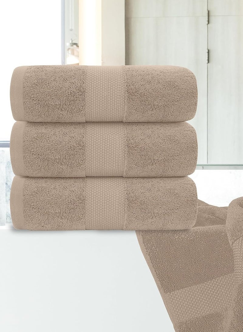 1Chase Luxury Beige Bath Towels – Set of 4 Large Towels (70x140 cm) | 600 GSM, 100% Cotton, Ultra-Soft, Highly Absorbent & Quick-Dry Spa Quality  - Image 3