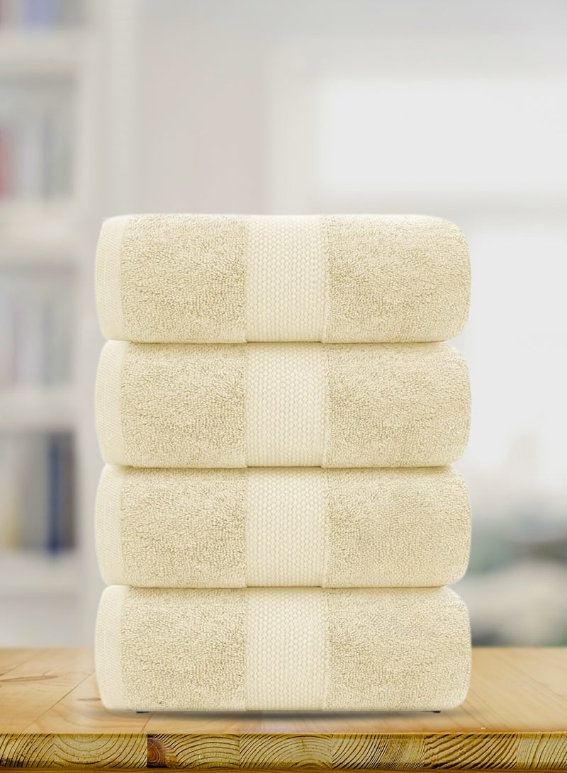 1Chase Luxury Beige Bath Towels – Set of 4 Large Towels (70x140 cm) | 600 GSM, 100% Cotton, Ultra-Soft, Highly Absorbent & Quick-Dry Spa Quality  - Image 3