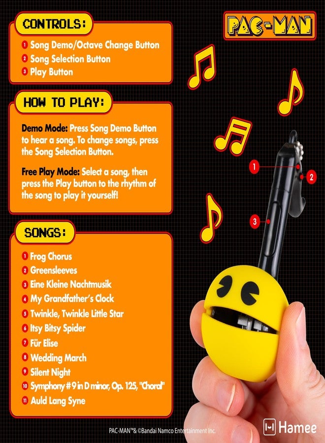 Otamatone Melody Original PAC-Man Electronic Portable Music Toy Player Synthesizer from Japan by Maywa Denki Officially Licensed Merchandise with English Instructions Keychain Accessory - PAC-Man - Image 4