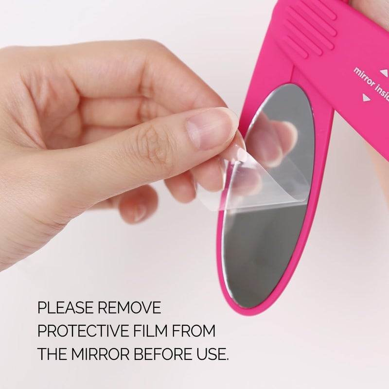 F3 Systems Compact Folding Hair Brush with Mirror - Detangling Comb for Adults & Kids, Portable for Travel & Storage, Wet & Dry Hair - Image 3