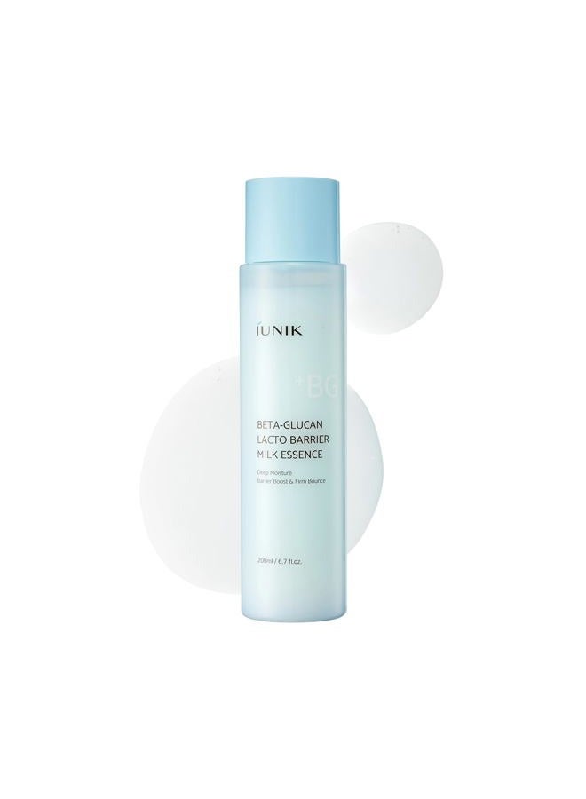 iUNIK Beta-Glucan Barrier Milky Toner Essence – Beta-Glucan & 7 Types of Peptides Milky Toner for Deep Hydration & Skin Barrier Care, Korean Skincare for Sensitive & Dry Skin, 200ml / 6.7 fl oz - Image 1