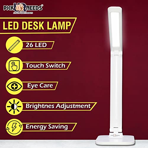 Pick Ur Needs Plastic Rechargeable LED Table Lamp/Study Lamp/Desk Lamp With Micro Usb Charging Touch Control Eye-Caring (Flip Desk Lamp),White - Image 3