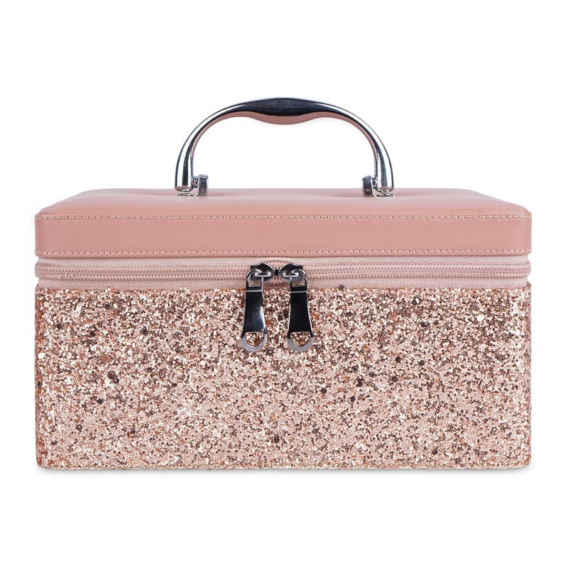 FADAK Cosmetic Makeup for Beauty Case Wedding Makeup Box Travel Large Vanity Mirror Storage Jewelry Bridal Box 2250x 1875x1175 cm Pink Medium - Image 1