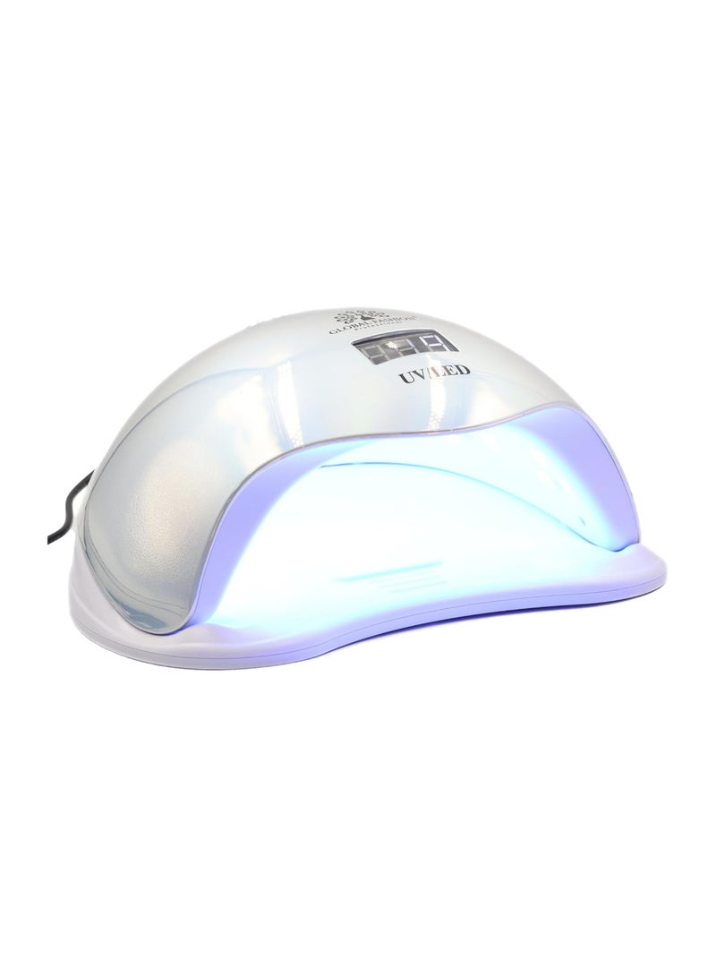 GLOBAL FASHION Professional Uv Led Lamp 2 In 1 Model L-1100 72W - Professional Nail Dryer For Gel Polish, Acrylic, And Polygel - Fast Curing, Durable, And Easy To Use  (Silver)  - Image 1