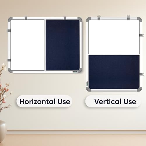 YAJNAS® 1.5X2 Feet Premium Combination Board (Non - Magnetic Whiteboard with Blue Pin-Up Board/Notice Board/Bulletin Board) for Home, Office and School Use. Heavy-Duty Aluminium Frame (Pack of 1) - Image 4