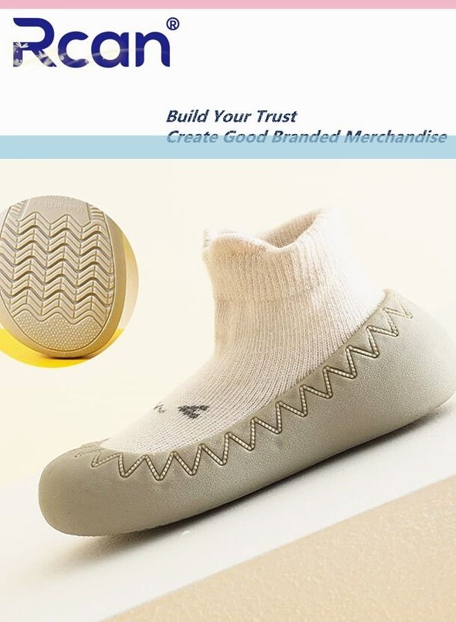 Rcan Cute Knitted Rubber Sole Non-slip Toddler Floor Baby Socks - Image 3
