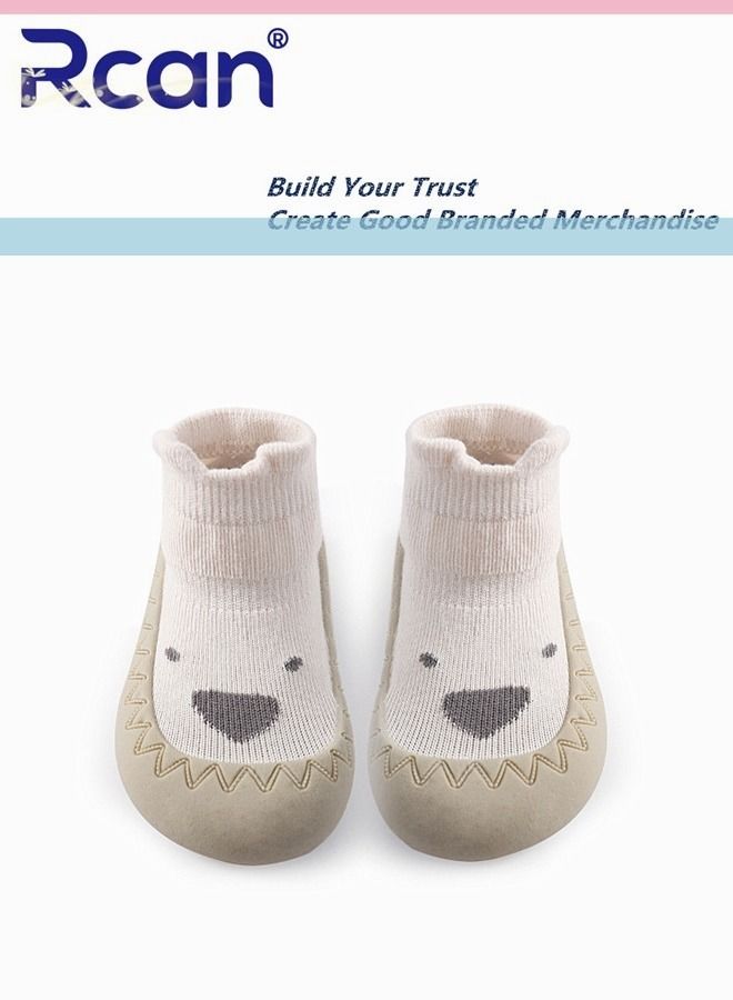 Rcan Cute Knitted Rubber Sole Non-slip Toddler Floor Baby Socks - Image 1