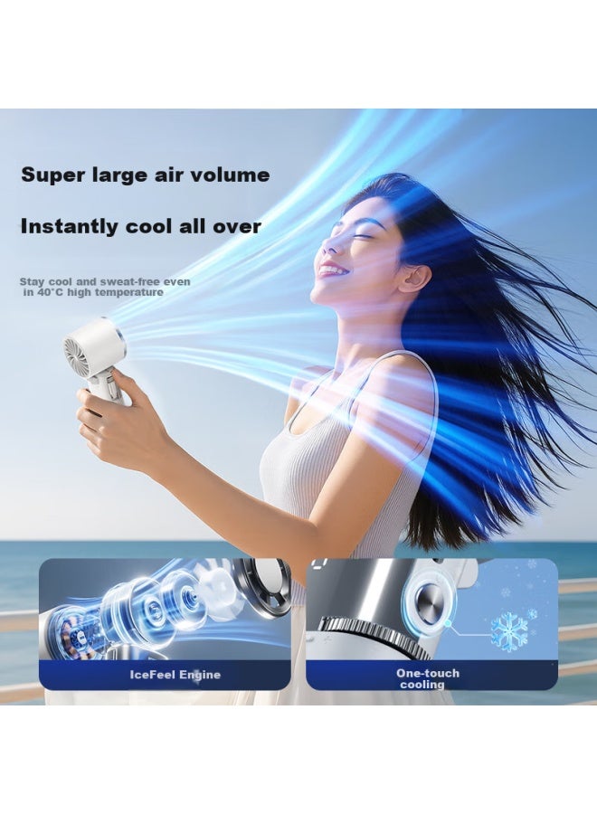 Venider [9000mah | Cooling Ice Pack] Handheld Mini Fan, Semiconductor Cooling, High-speed Air Gun, Portable Foldable Small Electric Fan, Outdoor Long Battery Life Power Bank - Image 2