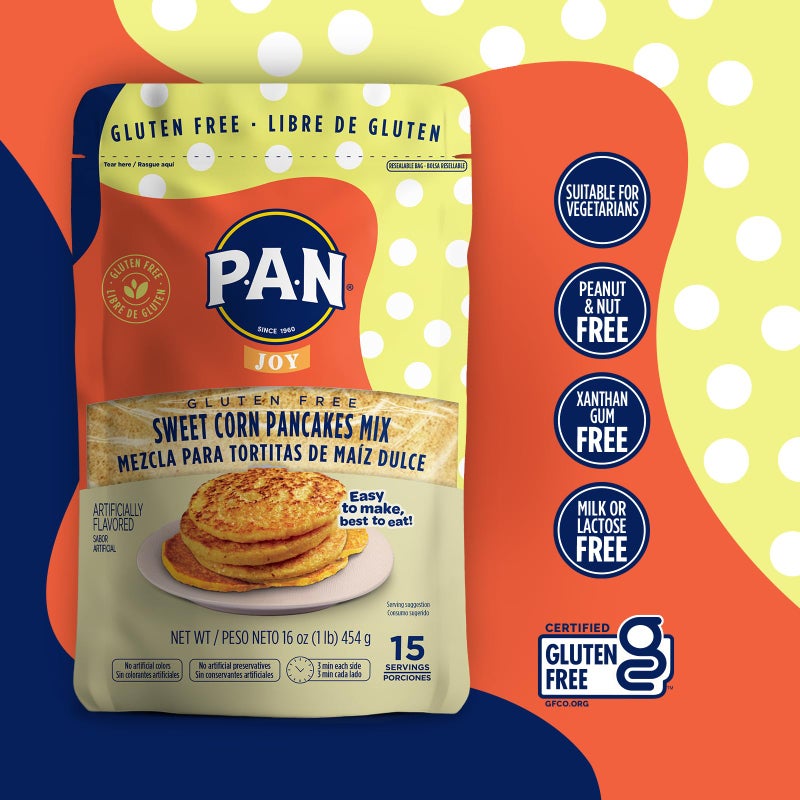 P.A.N. P.A.N Sweet Corn Pancakes Mix - Gluten Free Easy to Prepare 1 lb (Pack of 1) - Image 3