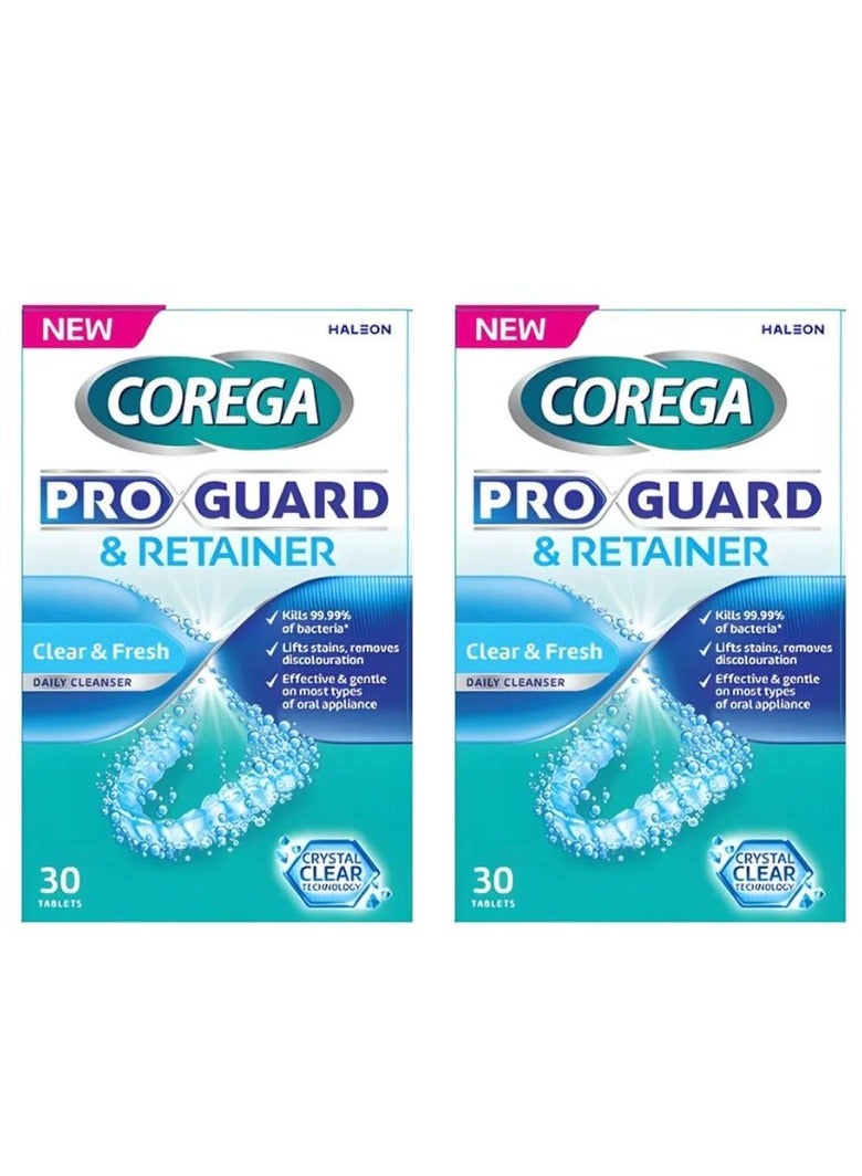 Pack of 2 Denture Cleaning Tablets Pro Guard Corega 30 Tablets