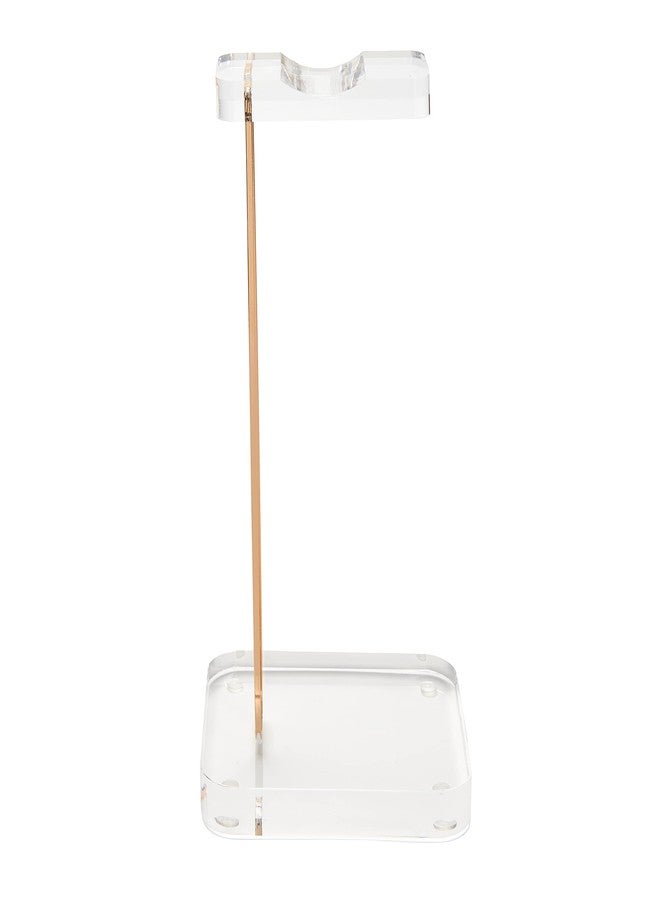 russell+hazel Acrylic Headphones Stand, Headset Holder, Office Accessories, Clear Acrylic with Gold Hardware, 4” x 5” x 10.5” (93922) - Image 3