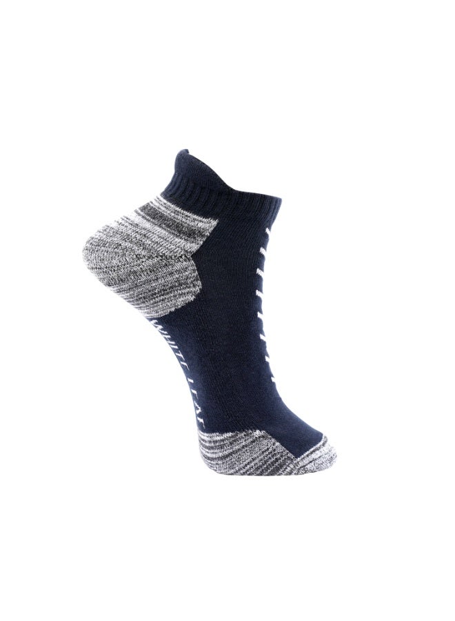 White Leaf Men’s Sneaker Half-Terry Low-Cut Socks – Breathable, Moisture-Wicking, Stay-Up Grip– 3 Pairs (Dark Gray, Blue, Black) | Suitable for All Seasons, Business Casual Wear, Free Size - Image 3