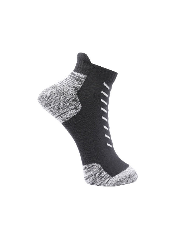 White Leaf Men’s Sneaker Half-Terry Low-Cut Socks – Breathable, Moisture-Wicking, Stay-Up Grip– 3 Pairs (Dark Gray, Blue, Black) | Suitable for All Seasons, Business Casual Wear, Free Size - Image 5