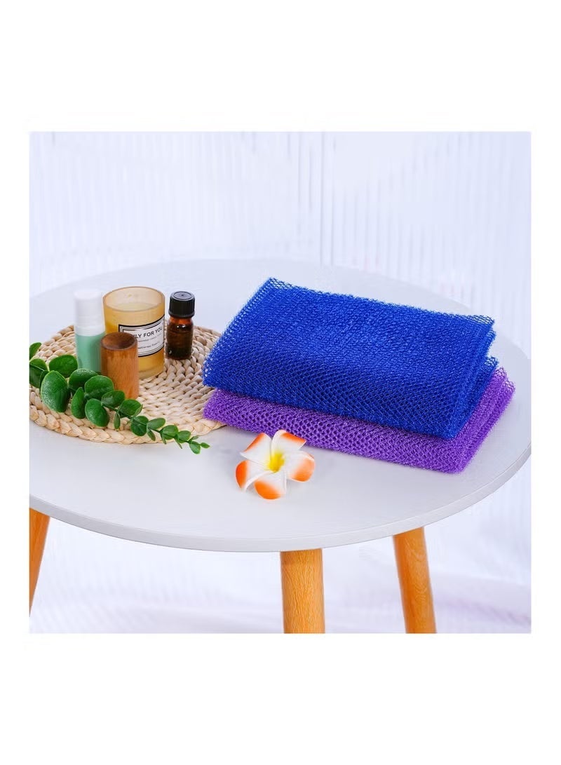 2-Piece African Net Bath Sponge Exfoliating Long Body Scrubber Tight Weave Beauty Skin Smoother Tower Bath Cloth Porous Stretches Back Washcloths For Daily Use Or Stocking Stuffer - Image 3