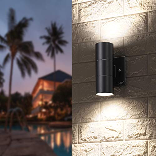 LMP Modern Outdoor Wall Light Porch Light Patio Light with Black Aluminum Finish for Decoration,Garage 4Packs Black - Image 2