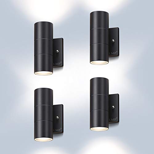 LMP Modern Outdoor Wall Light Porch Light Patio Light with Black Aluminum Finish for Decoration,Garage 4Packs Black - Image 1