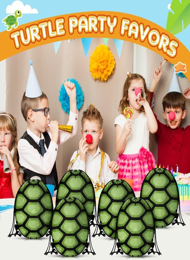 Yeyeplum 12 Pcs Turtle Party Favors Drawstring Bag Turtle Birthday Party Supplies Carnival Goodie Bags Birthday Gift Decoration - Image 5