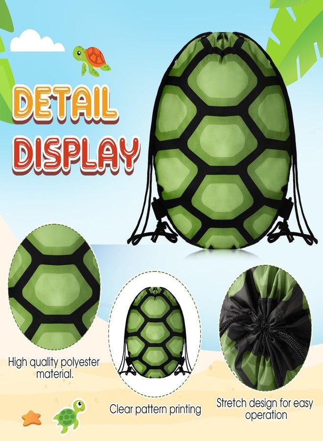 Yeyeplum 12 Pcs Turtle Party Favors Drawstring Bag Turtle Birthday Party Supplies Carnival Goodie Bags Birthday Gift Decoration - Image 2