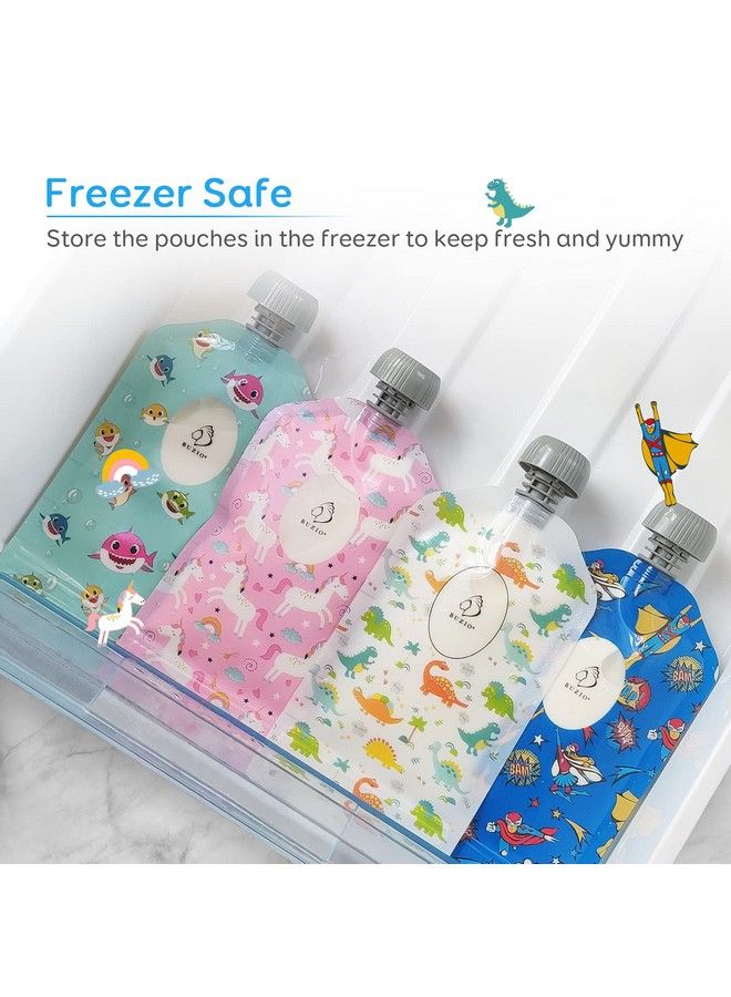BUZIO Reusable Food Pouches 12 Packs 5Oz Toddlers Food Storage Pouch Double Zipper Squeeze Pouches Freezer Safe For Kids Diy Homemade Organic Puree  - Image 5