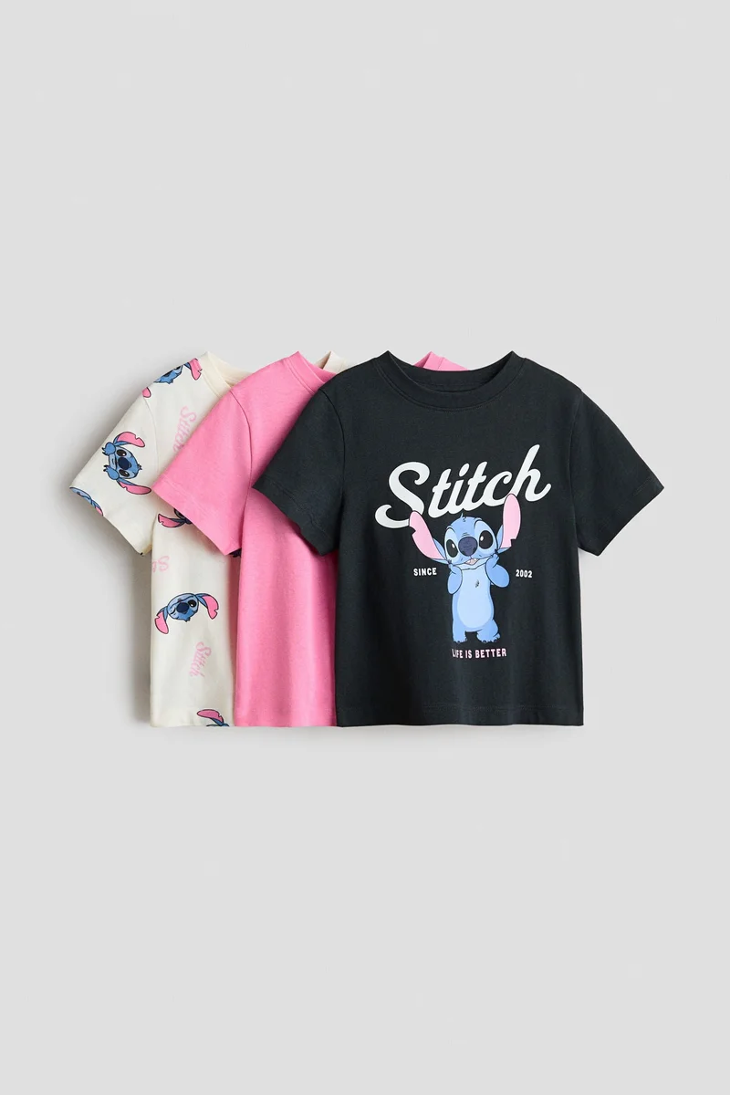 اتش اند ام بلوزة جيرسيه مزينة بطبعة - عبوة من 3 قطع