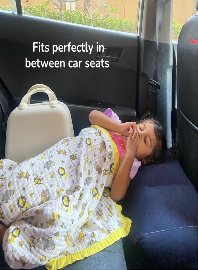 nomado Travel Foot Rest Pillow - Self-Inflatable Seat Extender for Car, Plane & Train, Portable & Compact Footrest for Kids & Adults, Dark Blue Rectangular 18×15×12 Inch for Long Trips - Image 3